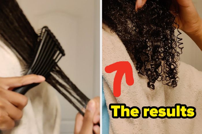 the results with curly hair