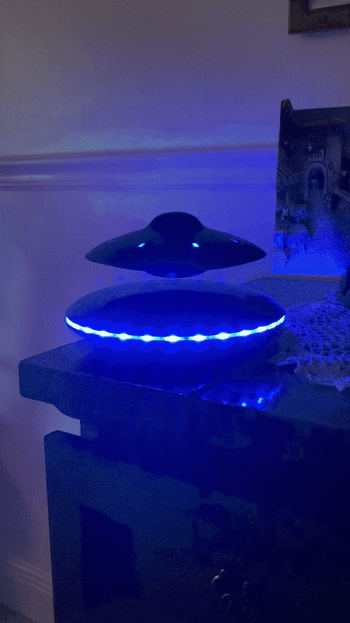 A GIF of the UFO speaker spinning around