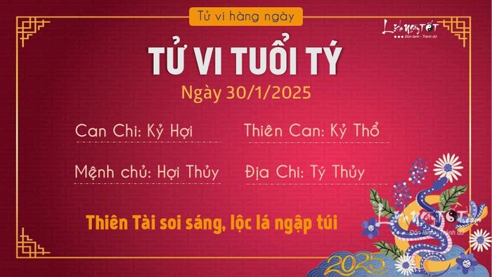 Tử vi hàng ngày 30/1/2025 - Tý