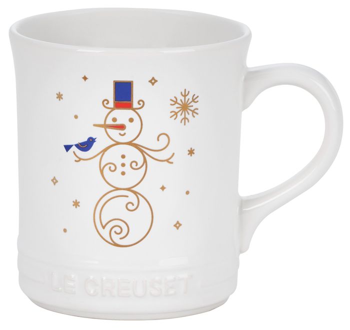 a snowman-themed mug