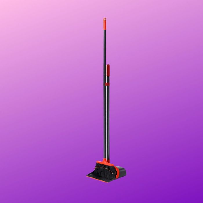 The red-colored dustpan set