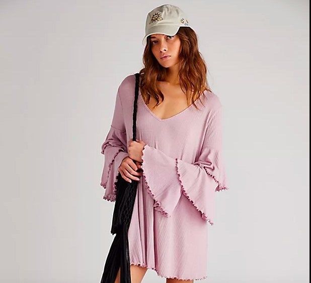 A model wearing the lavender love dress