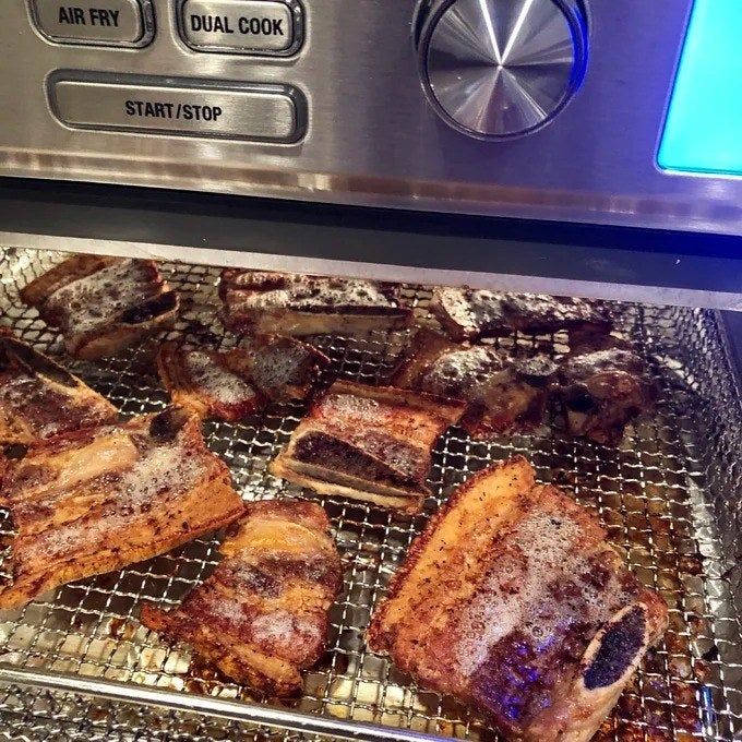 food being prepared in the oven