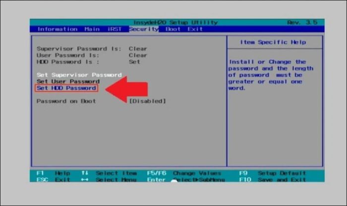 Hướng dẫn cài đặt mật khẩu cho ổ cứng qua BIOS.