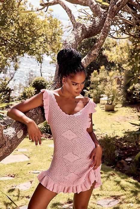 The dress is available in a lovely pink shade, perfect for adding a pop of color to your wardrobe.