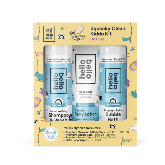 A collection of essential bath products, including shampoo, bubble bath, lotion, and wipes, perfect for your baby's first bath time.