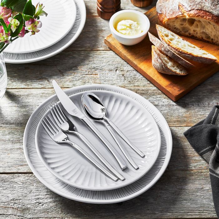 the flatware arranged neatly on a plate