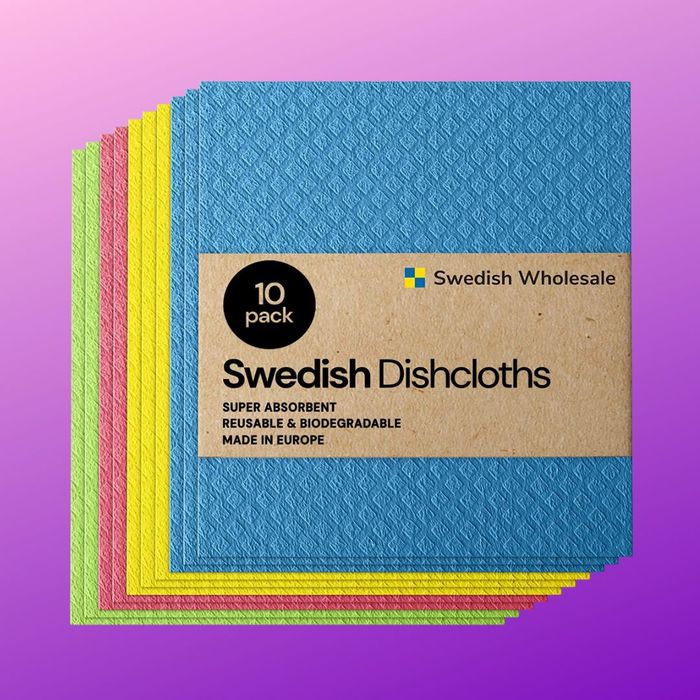 The assorted-color dishcloths