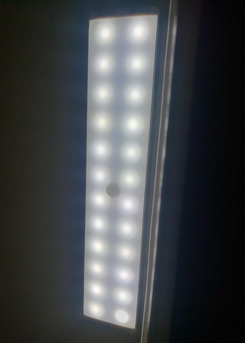 a reviewer photo of the light