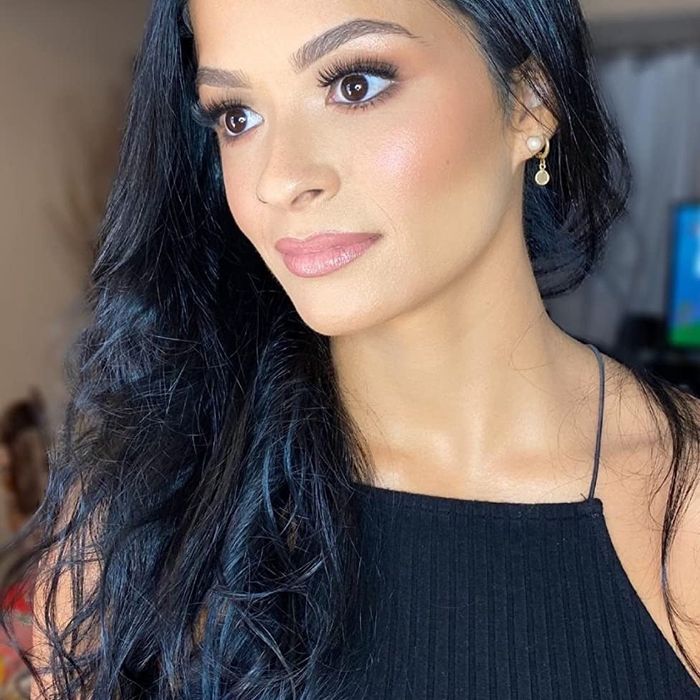 Primer applied with makeup layered on top