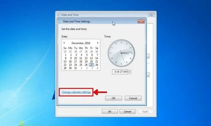 Cách điều chỉnh date time trên máy tính Windows 7