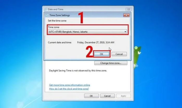 Hoàn tất cách chỉnh ngày giờ thủ công trên laptop