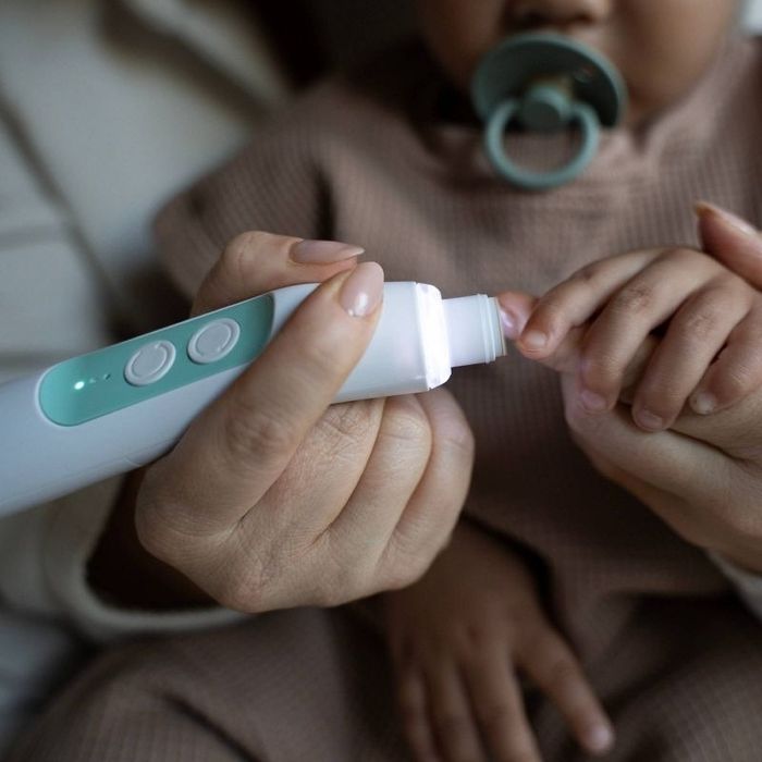 Child's nails are trimmed effortlessly