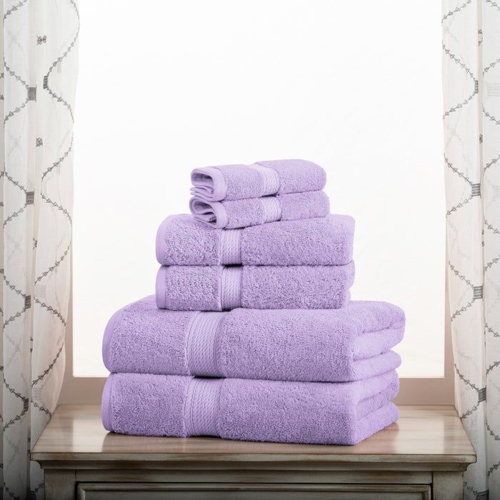 the violet-colored towels