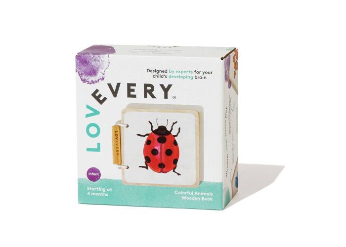 Lovevery's wooden animal book, a charming and educational option for children.