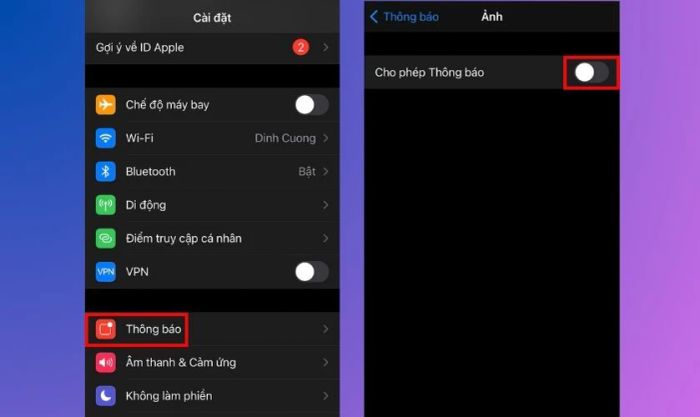 Tắt thông báo cho các ứng dụng để tiết kiệm pin trên iOS 15