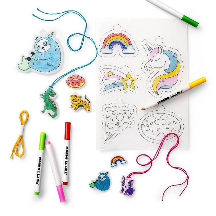Shrink art kit for creative fun, letting you design and shrink cute images like donuts, unicorns, and more.