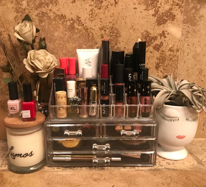 Photo of Mytour editor's makeup neatly stored in her acrylic organizer