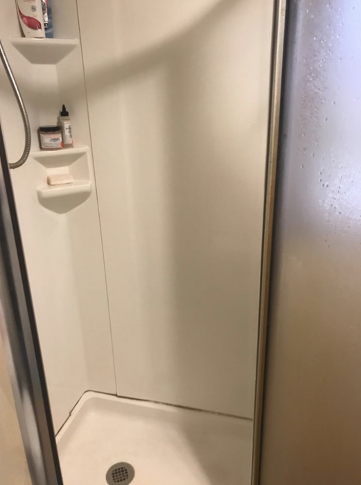 sparkling clean shower surround
