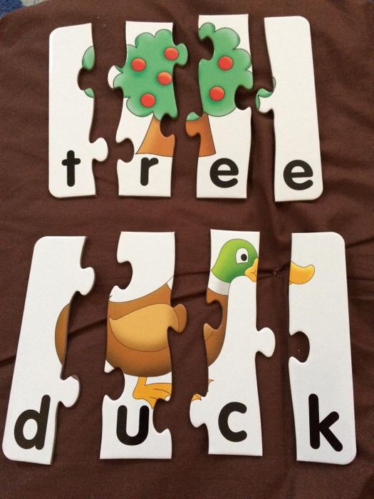A reviewer showing four puzzle pieces, each representing a part of the puzzle, placed next to one another.