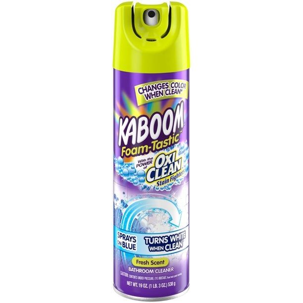 A purple spray bottle featuring a lime green top