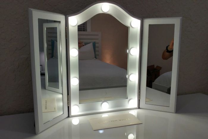 A reviewer image showcasing the vanity mirror