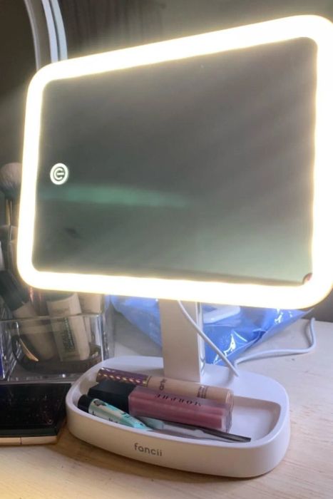 Reviewer photo of the mirror positioned sideways