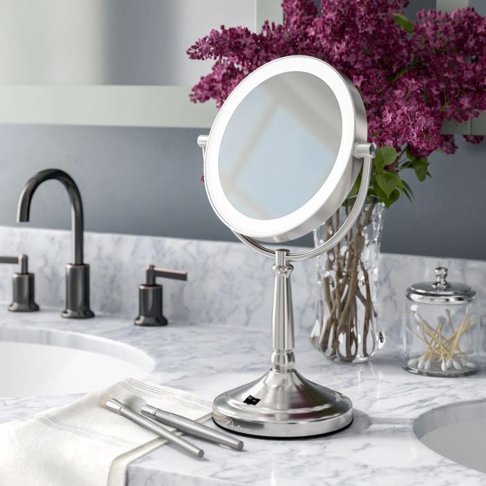 The sleek chrome mirror