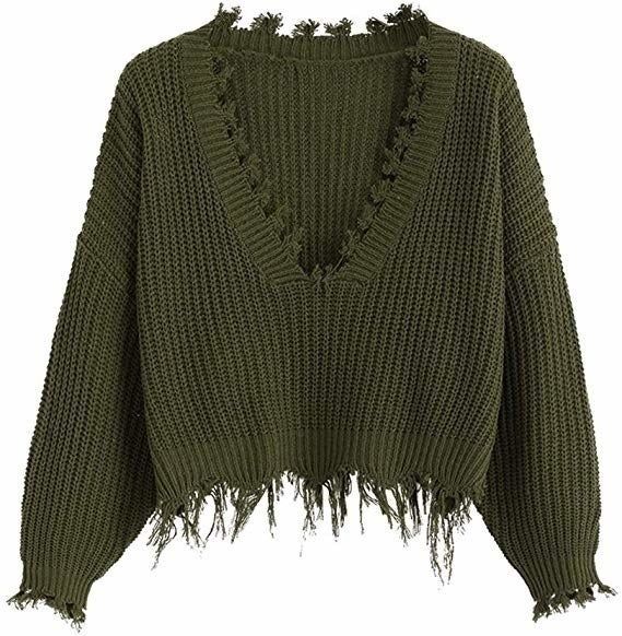 The same sweater is also available in green.