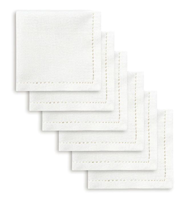 The white napkins displayed elegantly