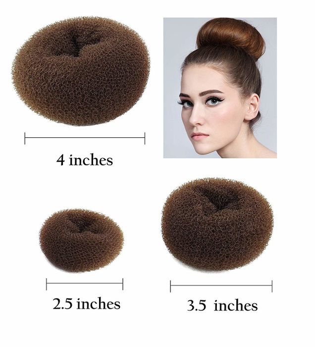 A size chart for the bun shaper displays three different available sizes.