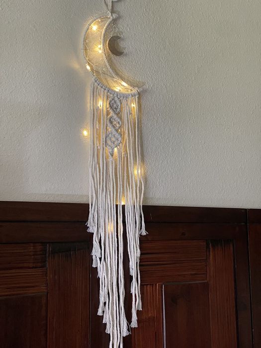 A dream catcher hanging in a reviewer's bedroom
