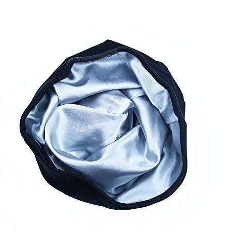 The silk lining inside the beanie cap.