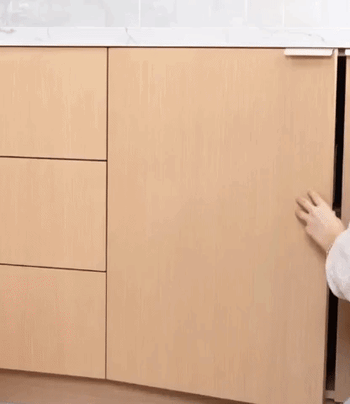 A gif showing four different colors neatly organized in a cabinet.