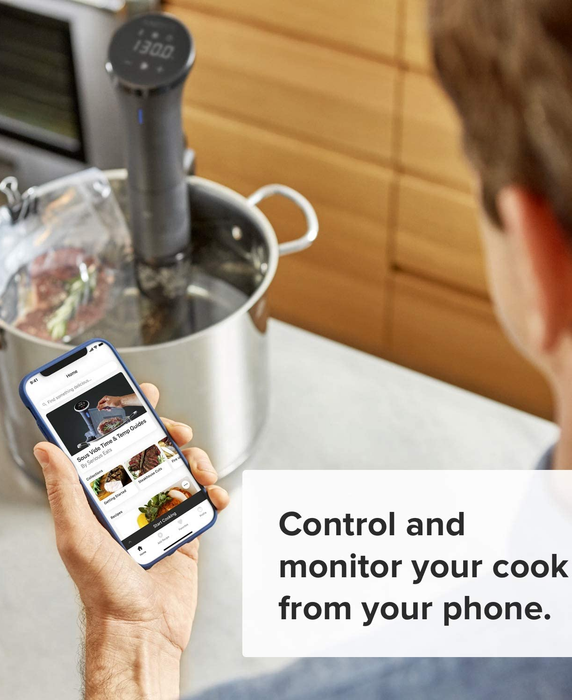 A model using the app to control the device.
