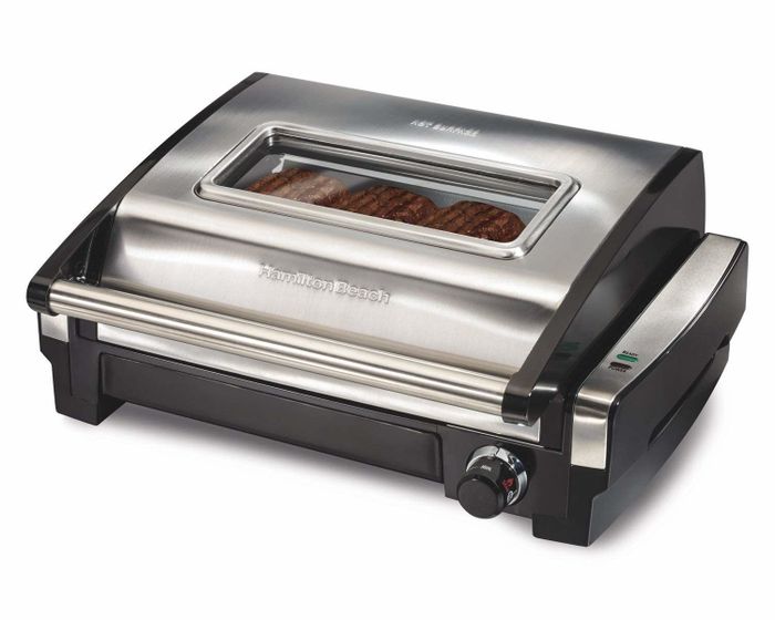 A compact grill that's perfect for cooking up a delicious meal without taking up too much space.