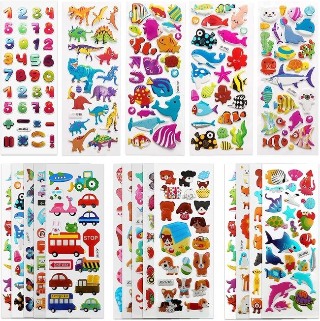 20 vibrant sheets of stickers ready to be used in creative projects
