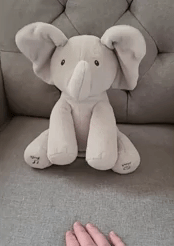 A gif from the reviewer showing the animated elephant flapping its ears in action.