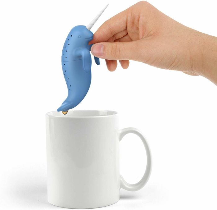 A whimsical narwhal-shaped tea strainer, perfect for adding a dash of fun to their tea brewing routine.
