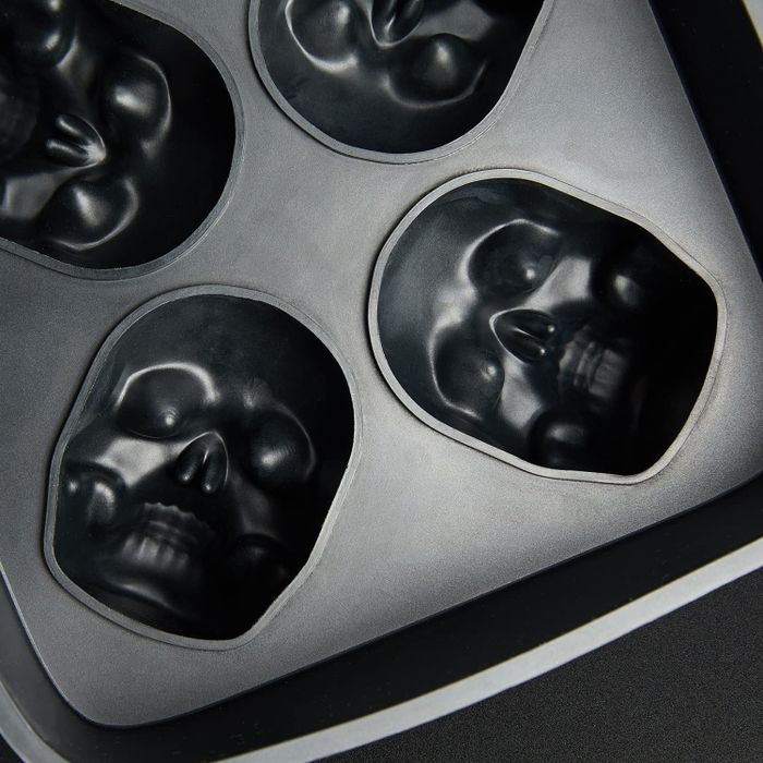 The skull-shaped ice mold used to create the icy masterpiece.