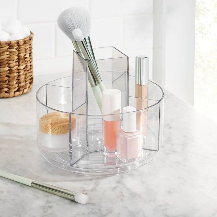 Acrylic turntable organizer.