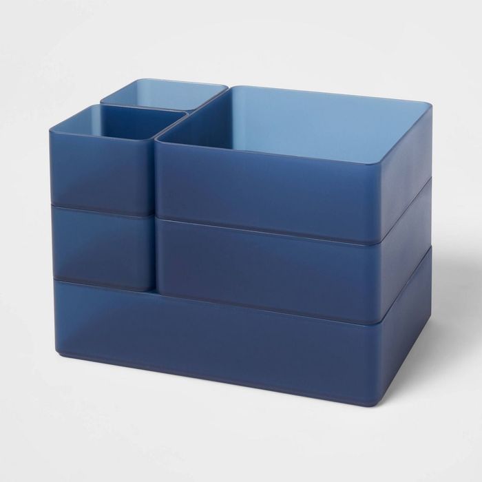 The blue drawer organizer set