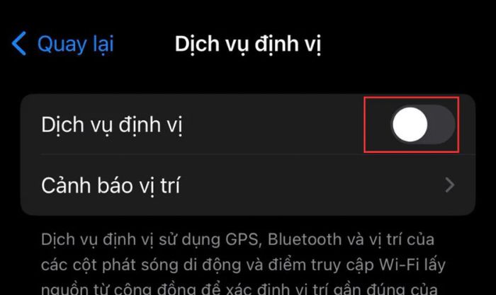 Tắt chế độ định vị khi không sử dụng giúp tiết kiệm pin cho iPhone