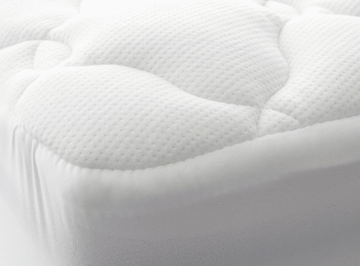 Close-up view of a mattress topper product