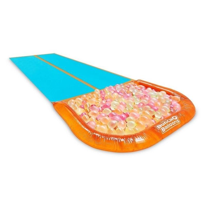 A thrilling slip-and-slide, perfect for a fun-filled summer day of sliding and splashing.