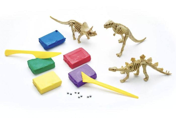 Materials for the dinosaur clay kit