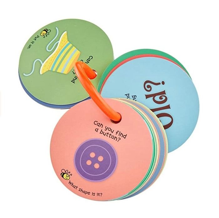 A set of scavenger hunt cards designed for toddlers to explore around the house