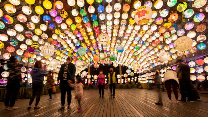 The Pingxi Sky Lantern Festival is held at the beginning of spring.