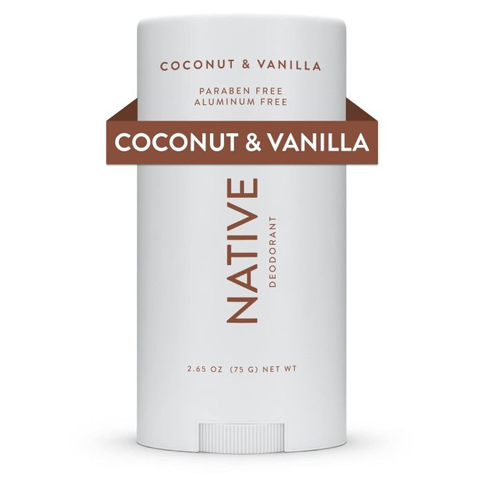 Native Coconut &amp; Vanilla Deodorant, formulated without parabens or aluminum, weighing 2.65 oz (75 g)