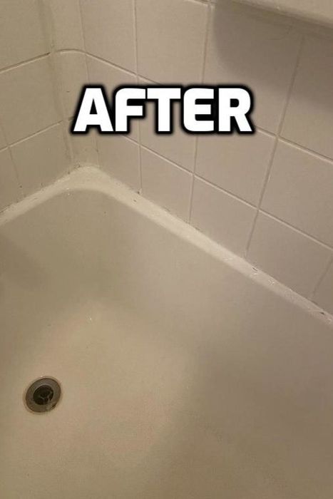 The same bathtub now sparkling clean